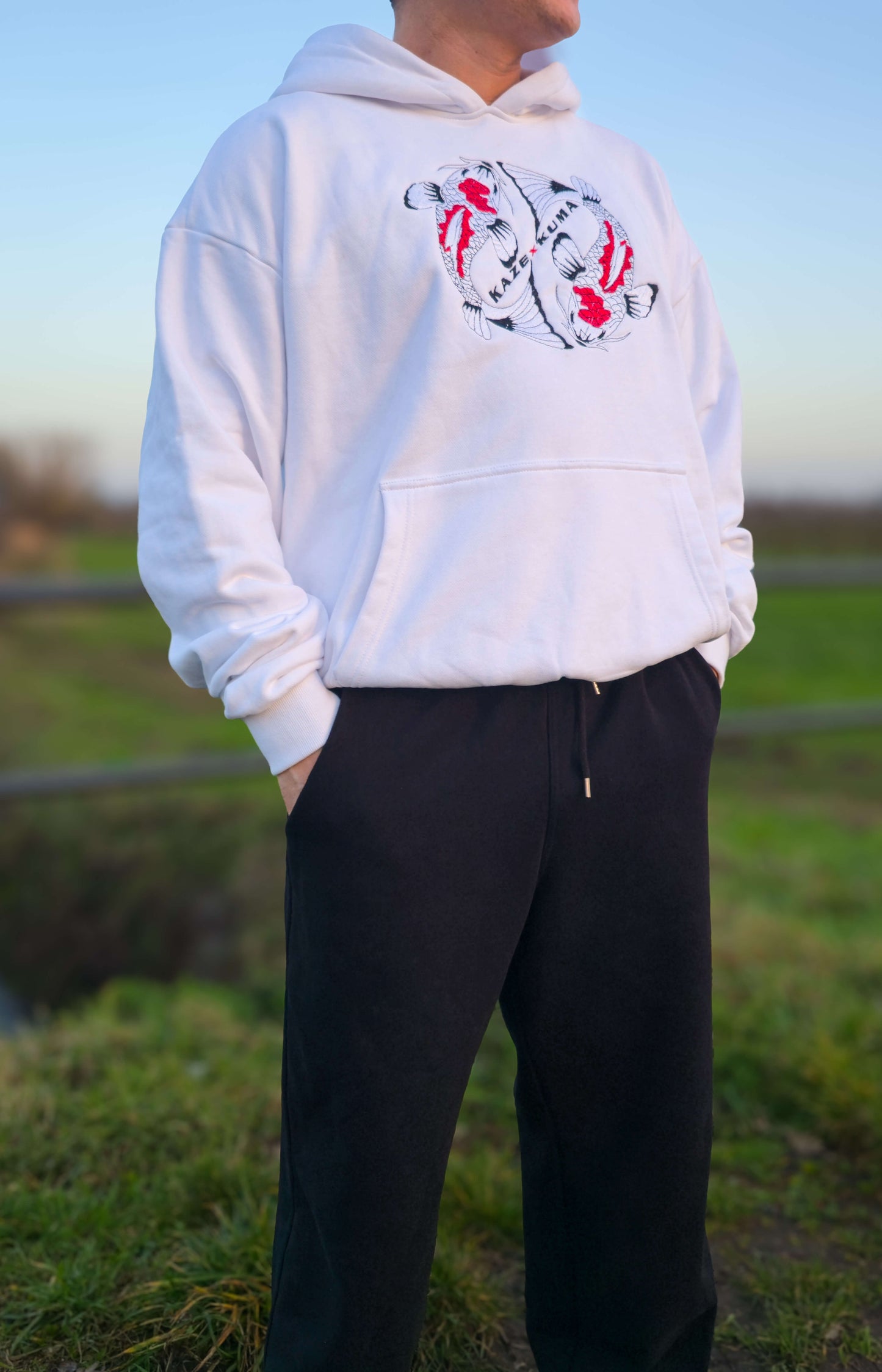 Koi Oversized Hoodie - White