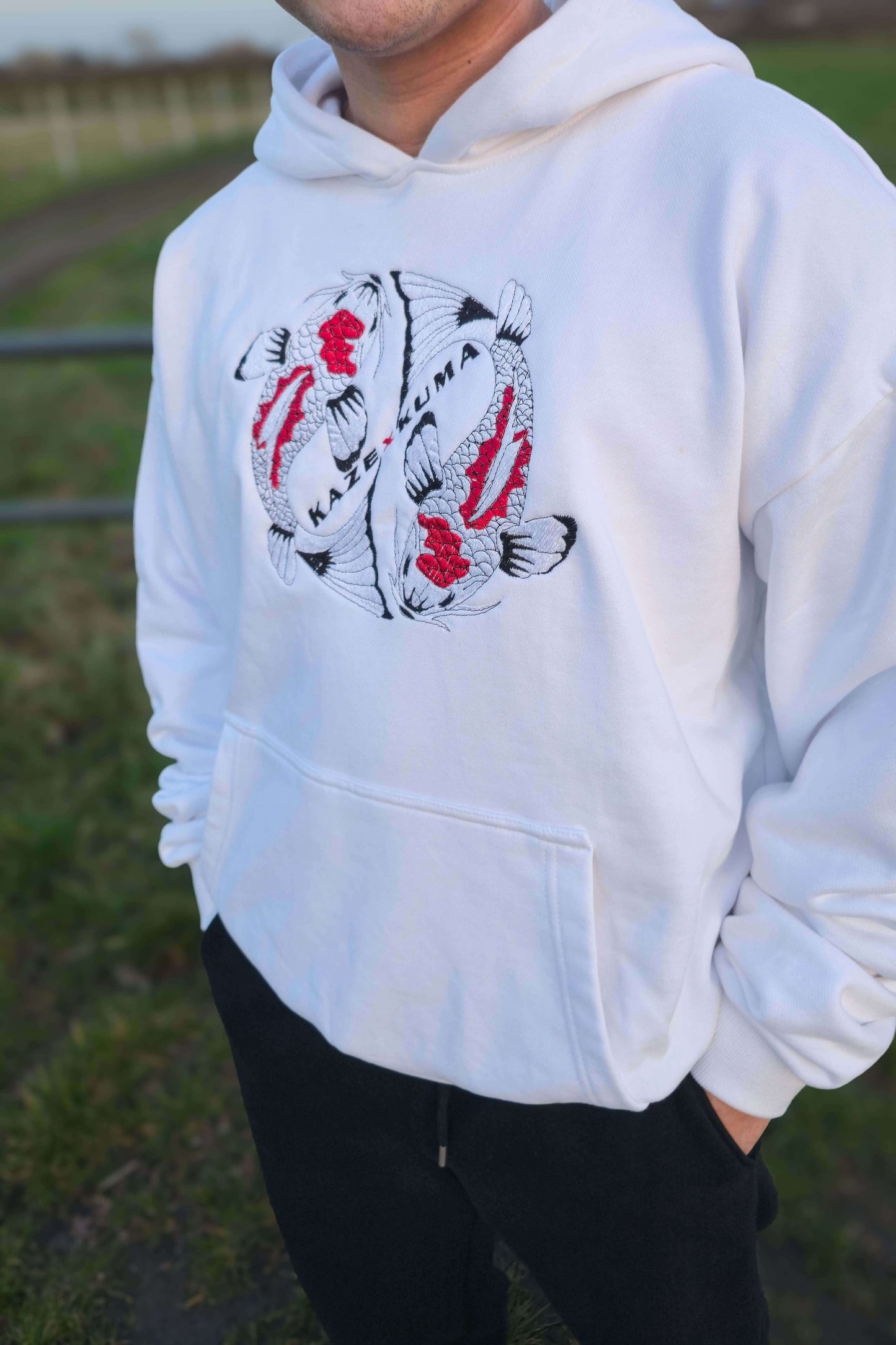 Koi Oversized Hoodie - White