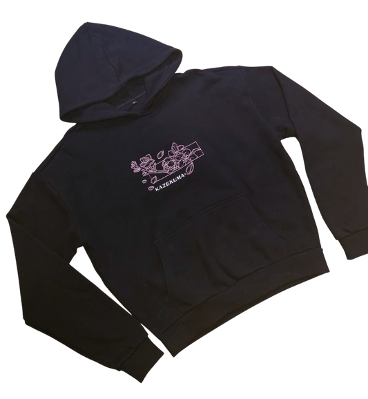 Sakura Oversized Hoodie - Black