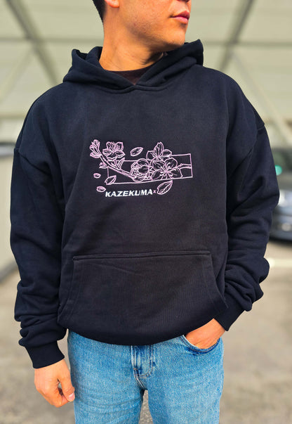 Sakura Oversized Hoodie - Black