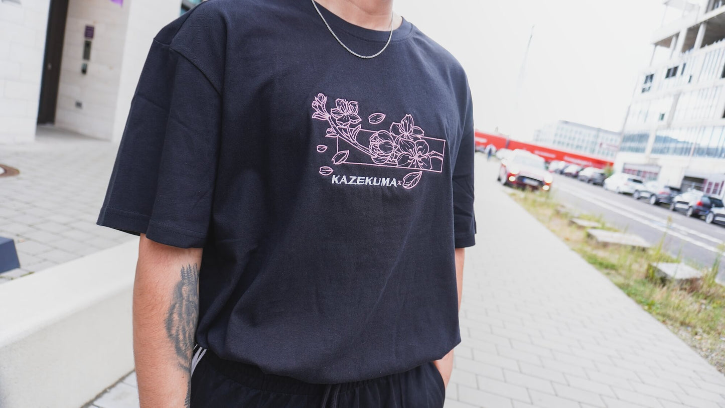 Sakura Oversized T-Shirt - Black